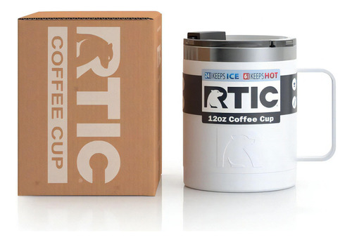 Taza De Café Rtic 12 Oz Acero Inoxidable Blanco Taza RTIC Blanca 12 oz de Acero Inoxidable