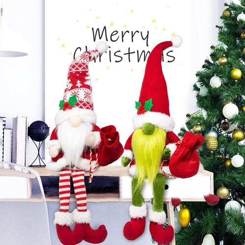 Decoración Navideña, Gnomos Navideños De Felpa, 2 Piezas,