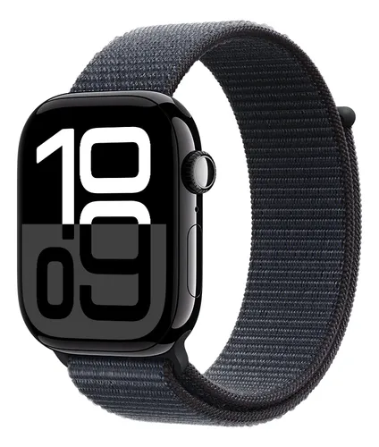 Apple Watch Series 10 GPS • Caja de aluminio negro azabache de 46 mm • Correa loop deportiva color tinta - Distribuidor Autorizado
