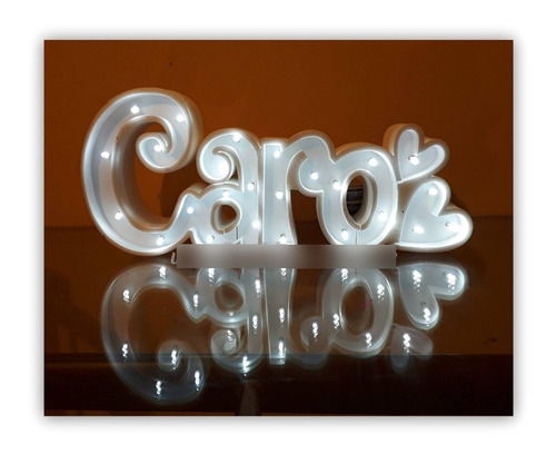 Imagen 4 de 7 de Nombres Iluminados 5 Letras 40 Cm Polyfan Belgrano Tu Nombre