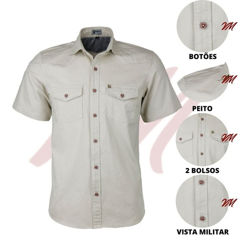 Kit 2 Camisas 2 Bolsos Luxo Amil 1 1695 Jeans + 1 1628 Brim