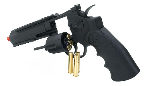 Revólver Airgun Kli Dual Ammo Kl-herc 6 Black Co2 4.5mm/177 Preto 4.5 Mm