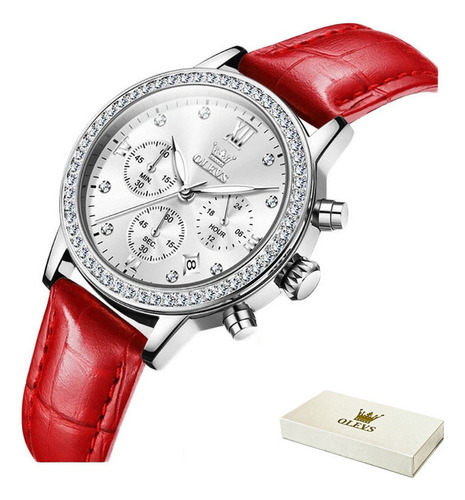 Reloj De Cuarzo Olevs Diamond Chronograph Calendar