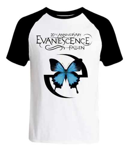 Remeras Algodon Evanescence Fallen 20th Anniversary Raglan