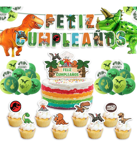 Kit Decoración Cumpleaños Dinosaurios Jurasic World