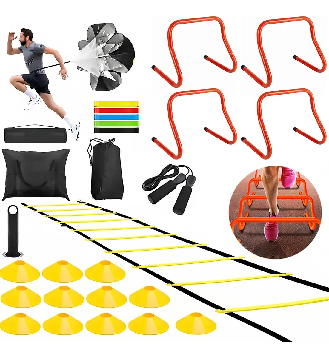 Kit De Entrenamiento Fútbol 30pcs Accesorios De 4 Obstáculo
