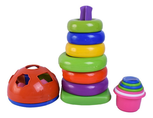 Imagen 5 de 8 de Torre Apilable Encastre 3 En 1 Mis Primeros Juegos New Plast