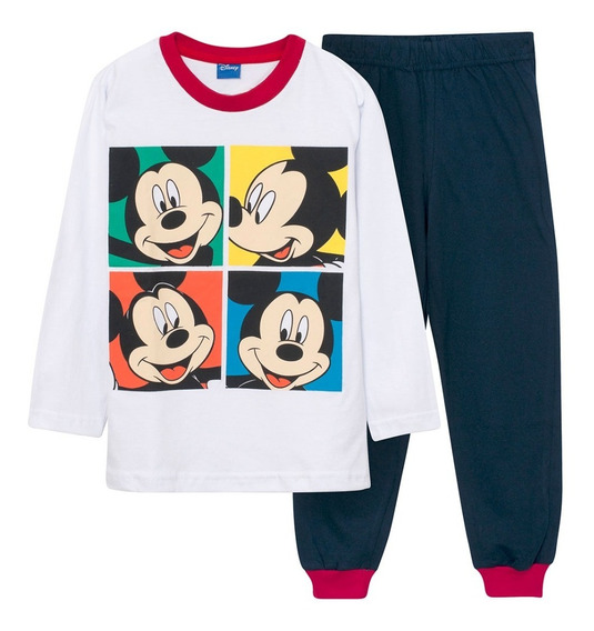Disney Pijama Niño Pijamas Niños Personaje Mickey Mouse Conjunto Pijama Niño Invierno de Manga Larga Regalos para Niños y Niñas 12 Meses-6 Años 