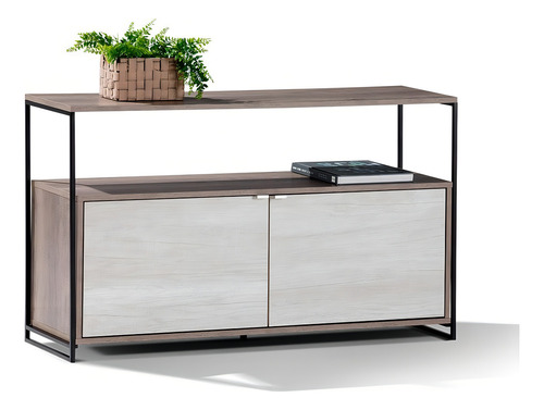 Credenza Turín Color Castaño + Blanco Toscana