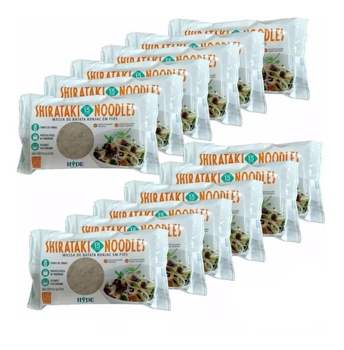 12x Konjac Massa Macarrão Milagroso Shirataki 350g 15cal