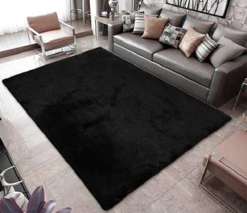 Alfombra Peludita Livianas 240x200 Negra 