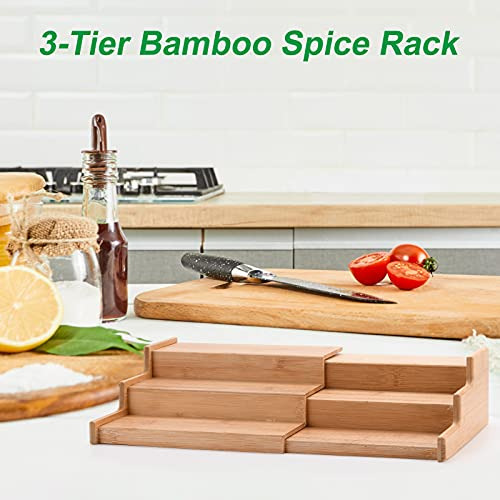 Estante De Especias De Bambú Expandible De 3 Niveles, Organi