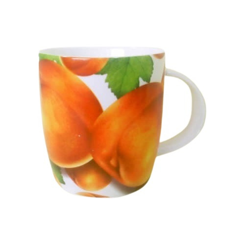 Caneca De Pêssegos Suculentos Caneca Frutas Em Porcelana Nov