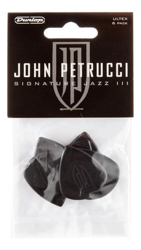 Kit C/ 6 Palhetas Dunlop Jz3 John Petrucci Signat 427pjp Usa Cor Preto Tamanho 1.5mm