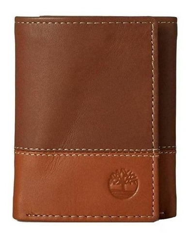 Billetera Timberland D87221 color brown/tan de cuero - 10.8cm x 8.2cm