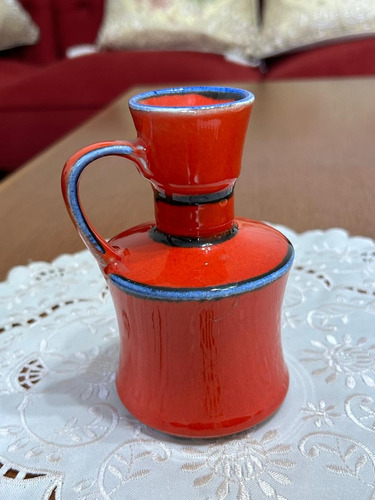 Porta Vela Ceramica Esmaltada Antiguo Vintage