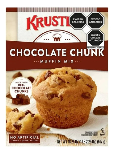 4 Pza Harina Preparada Krusteaz Muffin Con Trozos De Chocola