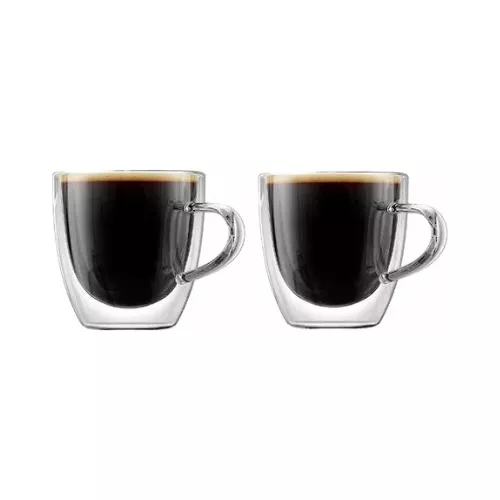 WELTAZ Tazas de café de vidrio, tazas de espresso, tazas de café de vidrio  de doble pared con asa, t…Ver más WELTAZ Tazas de café de vidrio, tazas de