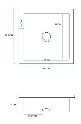 Imagen 2 de 3 de Pileta Bacha Acero Inoxidable Cocina Simple 27 X 37 X 14cm