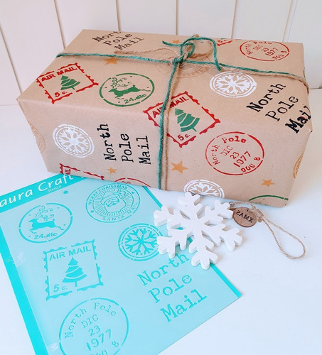 Imagen 7 de 9 de Stencil Laura Craft Navidad Set Postal Navideño