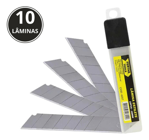 Kit 3 Estiletes Profissional Emborrachado 18mm +10 Lâminas