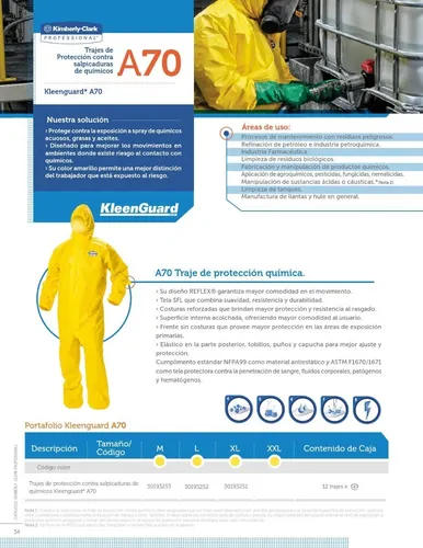 Traje Overol De Protecci n Qu mica A70 Kimberly Clark Cuotas