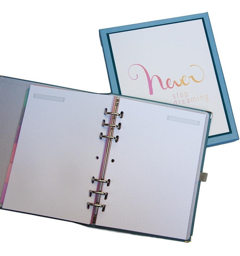 Imagem 8 de 10 de Planner A5 Cotton Azul - Ótima