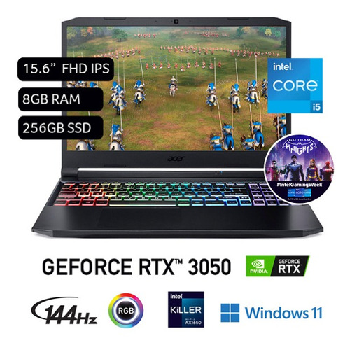 Laptop Acer Nitro 5 Ci5 11400h 8gb 256gb Ssd 15,6  Fhd