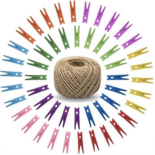 36 Mini Ropa Clavijas Hilo De Madera Colgante De Madera Natural Clips De Foto Decorativos