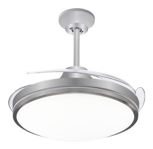 Imagen 2 de 2 de Ventilador de techo Peabody PE-VTR42 plata con 3 aspas color transparente de acrílico, 42" de diámetro 220 V
