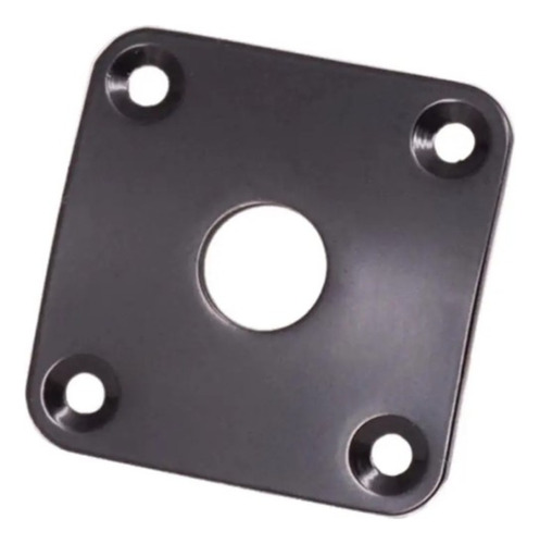 Jack Plate Curvo Negro Tipo Les Paul Metal Negro