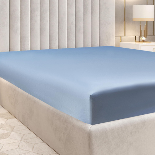 Juego De Sábanas De Lino 100% Algodón Queen Size - Azul