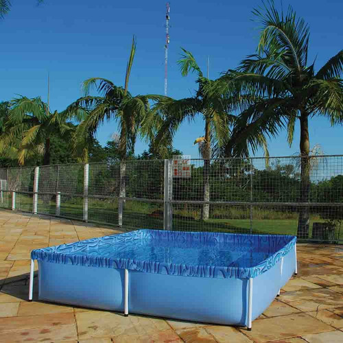 Imagen 3 de 3 de Piscina estructural cuadrada Mor 001003 con capacidad de 1500 litros de 1.89m de largo x 1.89m de ancho de 189cm de diámetro azul