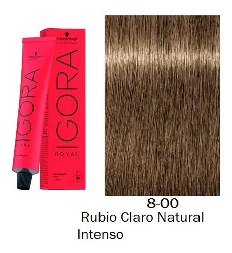 Tinte Igora 8-00 Rubio Claro Natural Intenso 