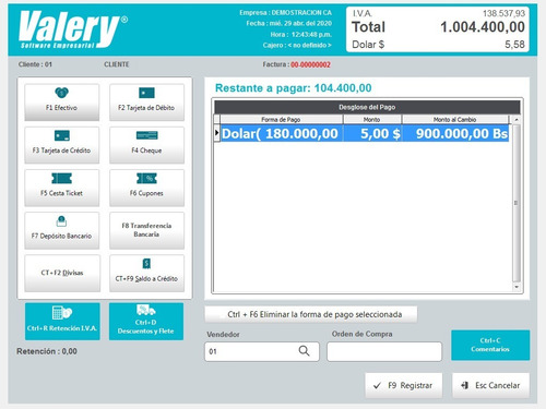 Imagen 5 de 6 de Actualización Valery® Estandar 2020-100% Legal - Multimoneda