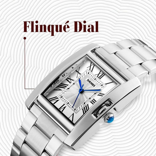 Reloj Pulsera Mastop Rectangular De Acero Inoxidable P/mujer