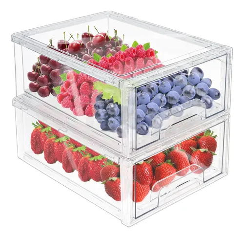 Organizador De Cajones Apilables Para Maquillaje - 2 Unidades Transparentes Para Baño O Tocador