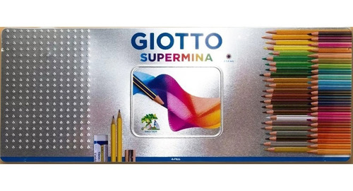 Supermina Giotto 50 Col. Set De Lápices, Caja Metálica