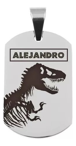 Dije Dinosaurio Personalizado Con Nombre De Plata .925