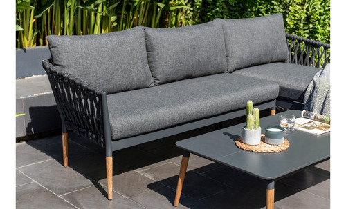Sala De Jardin Y Exterior Ipanema Esquinero Con Mesa Estructura Gris oscuro