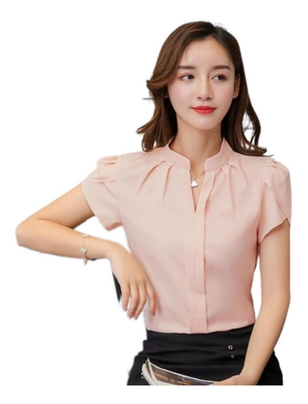 Blusa De Gasa Oficina Para Mujer Moda Coreana M-110 |