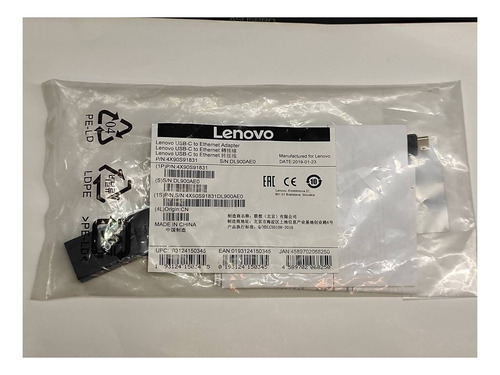 Imagen 2 de 3 de Adaptador Lenovo Usb-c A Ethernet 100mbps 4x90s91831