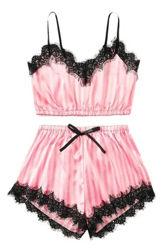 Conjunto De Pijama Para Ropa De Hogar Casual De Encaje De Se
