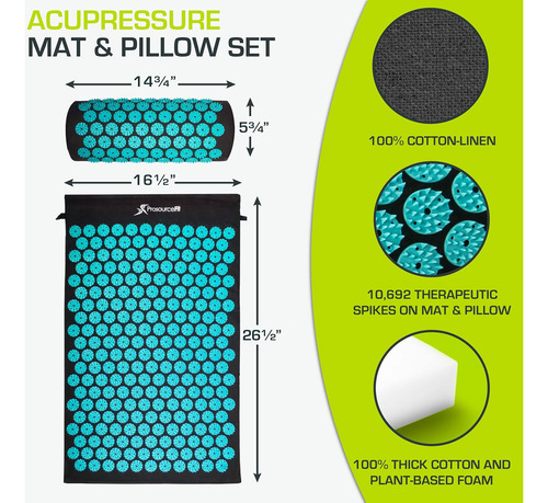Acupressure Mat And Pillow Set For Back/neck Pain Relie...