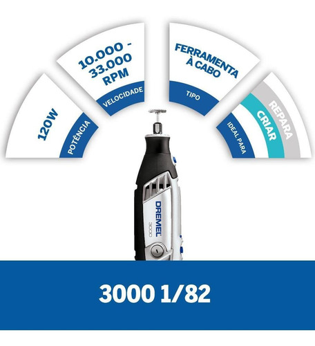 Imagem 6 de 12 de Dremel Bosch Micro Retífica 3000 Velocidade Variável