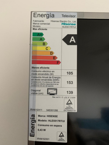 Smart Tv Hisense 55' / Digital De Alta Resolución