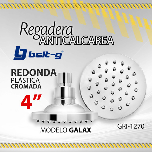 Regadera Belt-g Cuadrada C/brazo Y Roseta Gri-1944/000007131