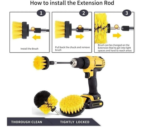 Imagen 3 de 7 de Limpieza De Auto Hogar Set Cepillos Para Taladro 20 Piezas
