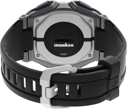 Reloj pulsera digital Timex TW5M51200 con correa de resina color negro - fondo gris
