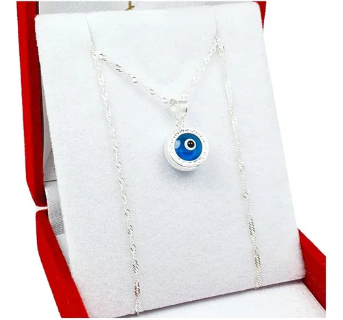 comprar Conjunto Cadena Y Dije Ojo Turco Plata 925 Cadena 50cm